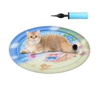 Générique Cat Water Play Mat, Inflatable Anti Scratch Leak Proof PVC Sensory Pad, Interactive Cooling Activity Mat for Indoor Balcony Patio Car Trips Summer Puppies Kittens Play Exercise Use