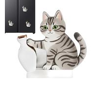 Générique Cat Whisker Holder - 6x5.7x0.6cm Cute Magnet, White Resin Ornament, Decorative Magnetic Keepsake for Refrigerator Whiteboard Map | Officee Classroom Kitchen Cabinets Cubicle School Home Use