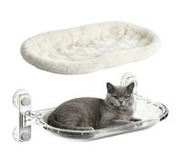Générique Cat Window Perch Clear Hammock Bed with Detachable Plush Cushion