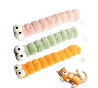Générique Cataire pour Chat 3 Pièces Chenille Peluche Jeux Interactifs | Set à Mâcher Cataire Pour Chaton Petit Moyen Jouer Coup de Patte Mâcher Enrichissement Ennui