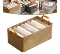 Générique Cation Multi-Functional Folding Wardrobe, Closet Steel Frame Fabric Storage Drawers, Foldable Jeans Organizer for Closet, Ultra Space Clothes Drawer Organizer Closet with Handle (Khaki)