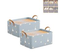 Générique Cation Multi-Functional Folding Wardrobe, Foldable Wardrobe Storage Box, Ultra Space Clothes Drawer Organizer Closet with Handle, Cloth Steel Frame Storage Box for Bedding and Toys (G,2PCS)