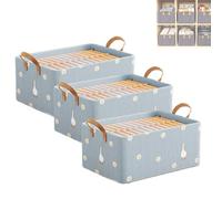 Générique Cation Multi-Functional Folding Wardrobe, Foldable Wardrobe Storage Box, Ultra Space Clothes Drawer Organizer Closet with Handle, Cloth Steel Frame Storage Box for Bedding and Toys (G,3PCS)