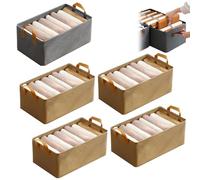 Générique Cation Multi-Functional Folding Wardrobe, Pickelect Storage Boxes, Stackable Shelf Storage Baskets, Ultra Space Clothes Drawer Organizer Closet with Handle (5pcs-A)
