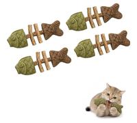 Générique Catnip & Silvervine Chew,Silvervine Cat Toy,Natural Catnips & Silvervines Teeth Cleaning Stick,Fish Bone Shaped Chewing,Fix Cat Dental Health (4 pc,Mix Flavor)