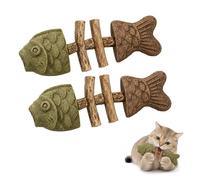 Générique Catnip & Silvervine Chew,Silvervine Cat Toy,Natural Catnips & Silvervines Teeth Cleaning Stick,Fish Bone Shaped Chewing,Fix Cat Dental Health (2 pc,Mix Flavor)
