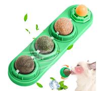 Générique Catnip Toys for Cats | 4 Pieces Chew Lick Wall-Mounted Ball | Cat Teeth Cleaning | for Play Training Exercise Entertainment Mental Stimulation Scratching Cleaning
