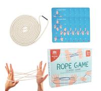 Générique Cats Cradle String Game - Interactive Puzzle Trick Rope Toy | Elastic Finger Hand Cotton String Games System, Classic Braid Game Accessory for Home School Outdoor Family Play