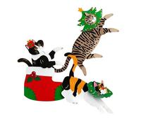 Générique Cats - Dog and Cat Figurines | Posable Cat Doll Craft - Fun Flexible Posable Jointed Bulldog Decor - Animal Figure Craft - for Halloween Night Thanksgiving