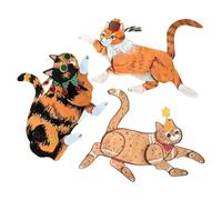 Générique Cats - Dog and Cat Figurines | Posable Cat Doll Craft - Fun Flexible Posable Jointed Bulldog Decor - Animal Figure Craft - for Halloween Night Thanksgiving