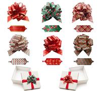 Générique CattleyaHQ Nœud Cadeau,Noeuds de Ruban pour la décoration d'emballage de Cadeau de Noël,12 pièces Tirez des arcs pour la décoration d'arbre de Noël 001