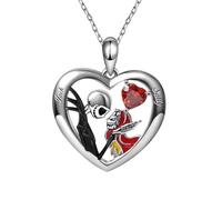 Générique Cauchemar de mode avant Noël Collier squelette en forme de cœur Pendentif Charme Bijoux Accessoires d’Halloween Cadeaux en gros