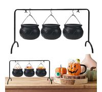 Générique Cauldron Bowl, Cauldron Candy Container, Iron Pot Bucket, Halloween Serving Bowl, Ideal for Treats, Kitchen, Dining, Home Decoration, Porch, Outdoor, and Table Display