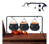 Générique Cauldron Bowl, Iron Pot Candy Bucket, Rustic Treat Server, Kitchen and Dining Accessory, Perfect for Home Decoration, Porch Display, Outdoor Table Centerpiece, Rustic Textured Appeal