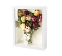 Générique CCadre photo 3D en bois, cadre d’objet 30X40 cm, cadre de boîte d’ombre, cadre de vitrine de fleurs profondes (White)