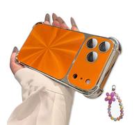 Générique CD-Texture Case Cover, Quad-Corner Drop-Proof & Full Camera Protection for phone17/16/15/14/13 (Orange,16)