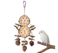 Générique Ce Jouet à mâcher Suspendu pour Perroquet, fabriqué à partir de Paille Naturelle et de Pommes de pin, est fourni avec Une cordelette et Convient aux perroquets, enrichissant Ainsi Leur Vie.