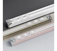 Générique Ceiling Curtain Rails/Rod, Aluminium Curtains Single Tracks for Ceiling Or Wall Mount, 100cm/3.3ft Shower Curtain Pole for Windows Cabinet Closet Bathroom(White B,70cm/2.3ft)