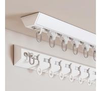 Générique Ceiling Curtain Track for Window, Self Adhesive/Drilling Mount Curtain Rail, 70-600cm(2.3-19.6ft) Aluminium, Shower Curtain Rod for Room Divider(White Ceiling B,95cm/3.1ft)