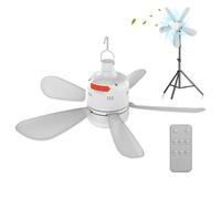 Générique Ceiling Fan, Outdoor Light Fans, Remote Control Patios Cooler, Adjustable Speed Camping, Rechargeable Hanging Air Circulator for Patio, Outdoors, Camp, Backyard, 12.4/10.9/19.1 Inches