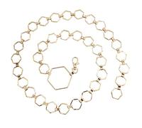 Générique Ceinture Abdominale Homme taille chaîne en métal robe décorative taille petit parfum mince ceinture chaîne douce Ceinture Jardinage (Gold, One Size)