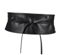 Générique Ceinture En Cuir D'unité Centrale Grosse Ceinture Noire s Larges Pour Femmes Robe Large Corset Victorienne Portefeuille Noire Faux Cuir