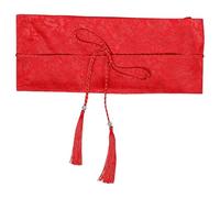 Générique Ceinture Japonaise Kimono en Polyester Demi-Largeur pour Femme Gaine Rouge Traditionnelle Accessoire Confortable et Polyvalent pour Tenue Japonaise Quotidienne et Cérémonies