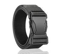 Générique Ceinture Tactique Militaire Homme, Ceinture Heavy Duty, Tissu Élastique Pour Randonnée, Golf, Chasse, Sports de Plein air Avec Boucle en Plastique et métal (Noir, boucle noir)