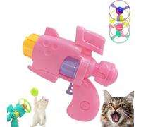 Générique Celery Pet Light-Up Flying Disc Cat Launcher Set, Celerypets Cat Fetch Toy with Colorful Flying Propellers Set, Pet Tracks Chasing Flying Saucer Toy for Pet Training and Chasing (Pink)