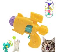 Générique Celery Pet Light-Up Flying Disc Cat Launcher Set, Celerypets Cat Fetch Toy with Colorful Flying Propellers Set, Pet Tracks Chasing Flying Saucer Toy for Pet Training and Chasing (Yellow)
