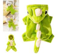 Générique Celery Pets Pet Dinosaur Costume, Dinosaur Cat Clothes, Fleece Winter Puppy Hoodies with Leash Ring, Funny Dog Clothes, Cold Weather Coat for Cat, for Small Medium & Large Pet (XXL,Green)