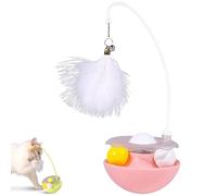 Générique Celery Pets Wobble Pet Toy with Feather & Catnip, Cat Feather Toy with Bells, Dual Rolling Balls Rotate 360°, for Indoor Cats Exercise Feathers Toy for All Breeds (Pink)
