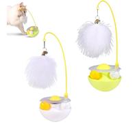 Générique Celery Pets Wobble Pet Toy with Feather & Catnip, Cat Feather Toy with Bells, Dual Rolling Balls Rotate 360°, for Indoor Cats Exercise Feathers Toy for All Breeds (2Pcs B)