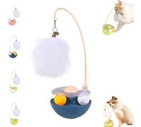Générique Celery Pets Wobble Pet Toy with Feather & Catnip, Interactive Cat Feather Toys, Bell Wand Teaser, Dual Rolling Balls Rotate 360° for Cat Exercise Toy, for All Cats (Blue*1)