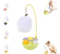 Générique Celery Pets Wobble Pet Toy with Feather & Catnip, Interactive Cat Feather Toys, Bell Wand Teaser, Dual Rolling Balls Rotate 360° for Cat Exercise Toy, for All Cats (Yellow*1)
