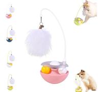 Générique Celery Pets Wobble Pet Toy with Feather & Catnip, Interactive Cat Feather Toys, Bell Wand Teaser, Dual Rolling Balls Rotate 360° for Cat Exercise Toy, for All Cats (Pink*1)
