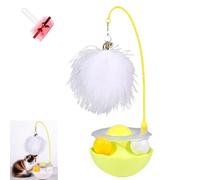 Générique Celery Pets Wobble Pet Toy with Feather & Catnip, Spinner Cats Feather Toy with Bells, Dual Rolling Balls Rotate 360° Tumbler Cat Toy (Yellow)