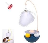 Générique Celery Pets Wobble Pet Toy with Feather & Catnip, Spinner Cats Feather Toy with Bells, Dual Rolling Balls Rotate 360° Tumbler Cat Toy (Blue)