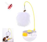 Générique Celery Pets Wobble Pet Toy with Feather & Catnip, Spinner Cats Feather Toy with Bells, Dual Rolling Balls Rotate 360° Tumbler Cat Toy (White)