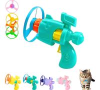 Générique Celerypet Light-Up Flying Disc Cat Launcher Set, Flying Disc Launcher Cat Toy with Colorful Propellers Set, Interactive Flying Disc Launcher Toy for Cats (Green,1Pcs)