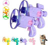 Générique Celerypet Light-Up Flying Disc Cat Launcher Set, Flying Disc Launcher Cat Toy with Colorful Propellers Set, Interactive Flying Disc Launcher Toy for Cats (Purple,2Pcs)