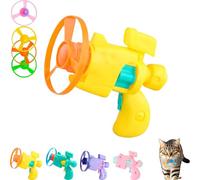 Générique Celerypet Light-Up Flying Disc Cat Launcher Set, Flying Disc Launcher Cat Toy with Colorful Propellers Set, Interactive Flying Disc Launcher Toy for Cats (Yellow,1Pcs)