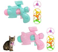 Générique Celerypet Light-Up Flying Disc Cat Launcher Set with Colorful LED Propellers, Interactive Fetch Toys for Indoor Play Training Chasing and Enrichment Activities (2 Pcs Mix)