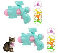 Générique Celerypet Light-Up Flying Disc Cat Launcher Set with Colorful LED Propellers, Interactive Fetch Toys for Indoor Play Training Chasing and Enrichment Activities (2 Pcs Blue)