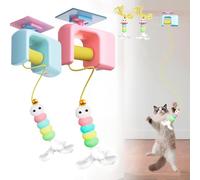 Générique CeleryPets Autobounce USB-C Ceiling Cat Teaser, Meowvo Ceiling Cats Teaser, Smart Caterpillar Cat Toy, Rechargeable Interactive Automatic Suction Cup Hanging (Pink+Blue)