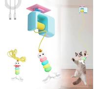 Générique CeleryPets Autobounce USB-C Ceiling Cat Teaser, Meowvo Ceiling Cats Teaser, Smart Caterpillar Cat Toy, Rechargeable Interactive Automatic Suction Cup Hanging (Blue)
