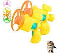 Générique CeleryPets Light-Up Flying Disc Cat Launcher Set, Celery Pets Cat Fetch Toy with Colorful Flying Propellers Set, Kitten Playing Tracking Interactive Fetch Toys for Cats Indoor (Yellow,2pcs)