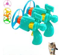 Générique CeleryPets Light-Up Flying Disc Cat Launcher Set, Celery Pets Cat Fetch Toy with Colorful Flying Propellers Set, Kitten Playing Tracking Interactive Fetch Toys for Cats Indoor (Green,2pcs)