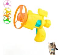 Générique CeleryPets Light-Up Flying Disc Cat Launcher Set, Celery Pets Cat Fetch Toy with Colorful Flying Propellers Set, Kitten Playing Tracking Interactive Fetch Toys for Cats Indoor (Yellow,1pcs)