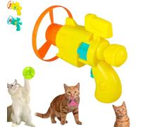 Générique Celerypets Light-Up Flying Disc Cat Launcher Set, Celerypets Cat Fetch Toy with Colorful Flying Propellers Set, Cats Playing Tracking Interactive Toys, for Chasing Training Hunting (Yellow)